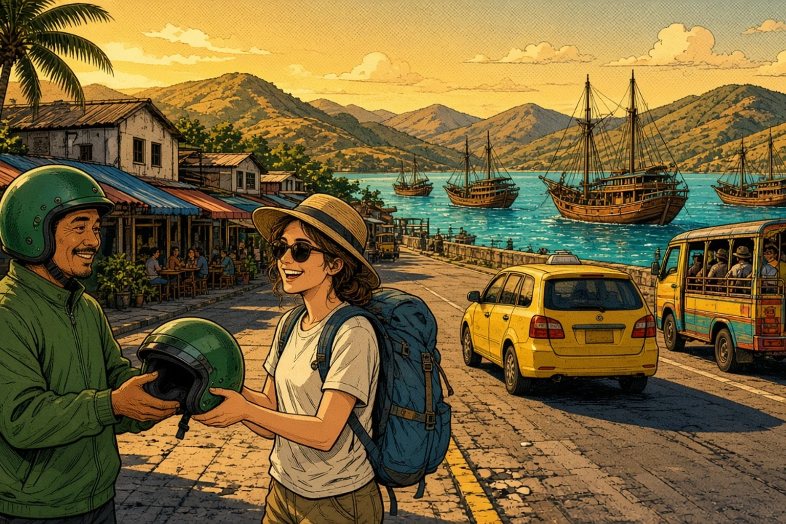 Comment se déplacer à Labuan Bajo : Grab, Gojek, taxis, scooters