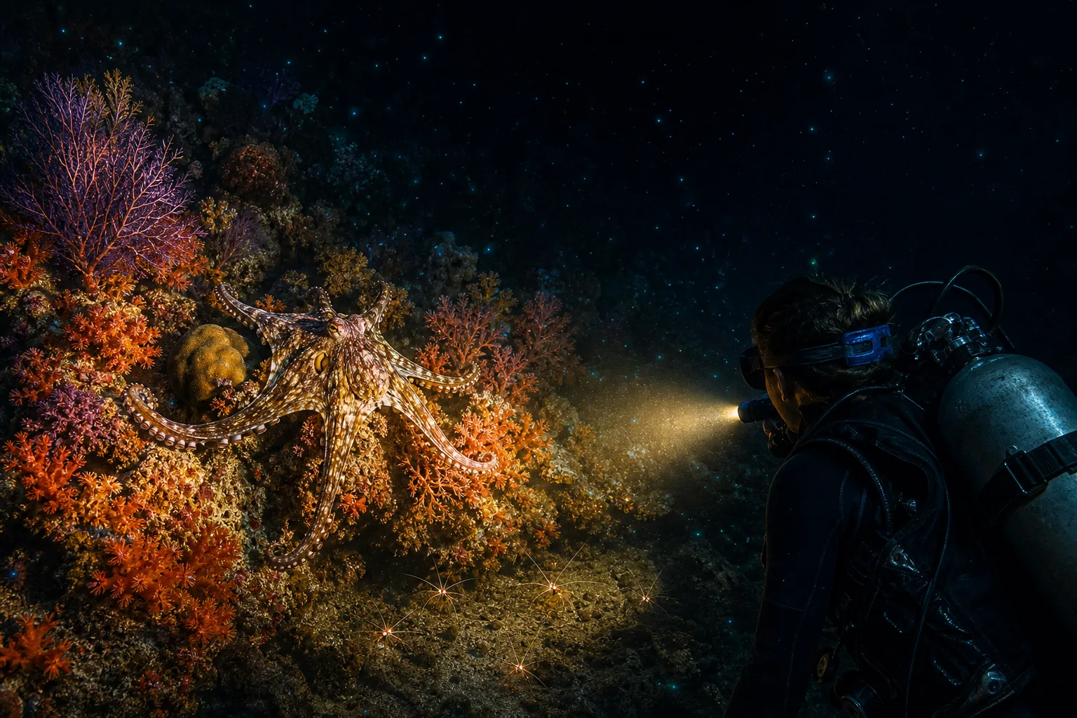 Immersioni notturne a Komodo: cosa si vede dopo il tramonto