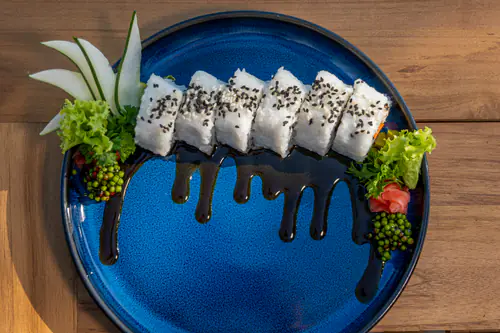 Selection of sushi prepared by our kitchen