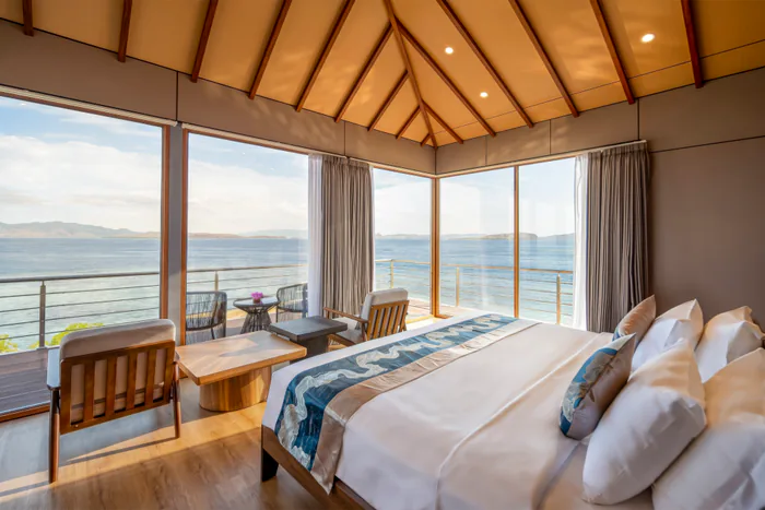 Panorama View room looking out over the Komodo sea