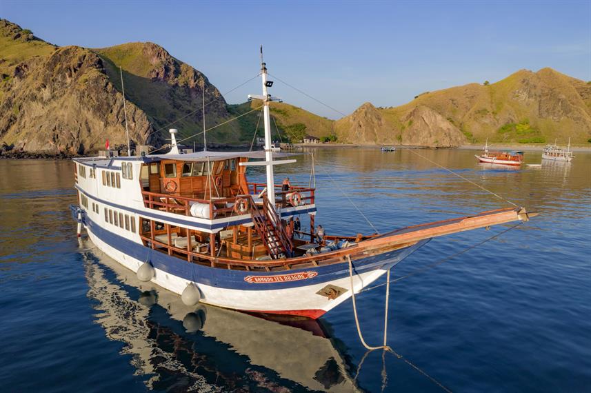 Komodo liveaboard vessel anchored in Komodo National Park