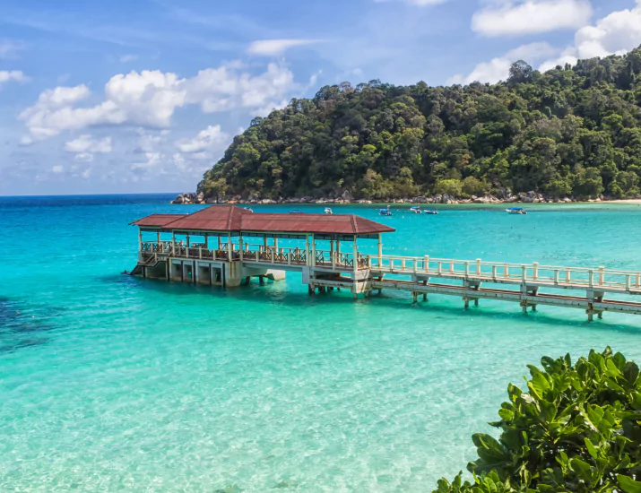 Small jetty near the tropical island